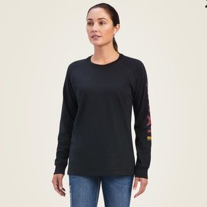 Ariat Womens Long Sleeve Tee Rebar Cotton Strong Logo Graphic
